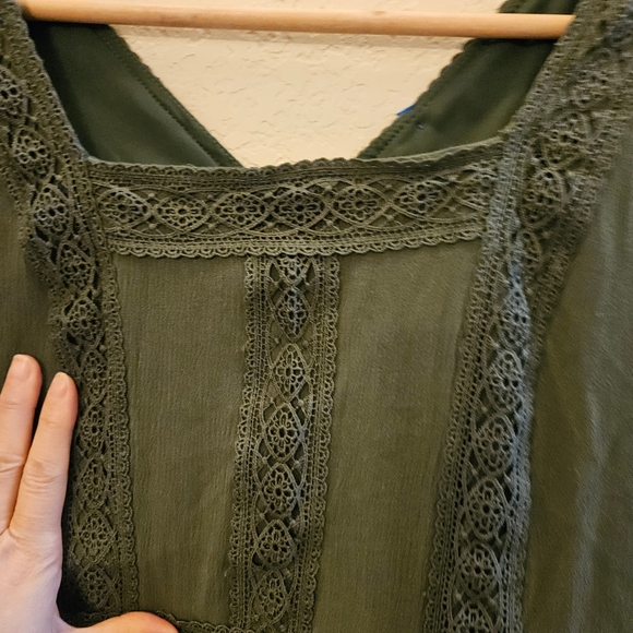 SCARLET DARKNESS Women's Forest Green Embroidered Renaissance Dress Small - Picture 5 of 15